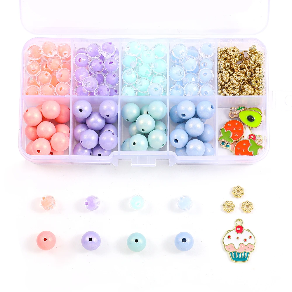 DIY Handmade Acrylic Candy Color Spacer Beads Cute Enamel Pendants Set for Jewelry Making Bracelet Necklace Accessories Box
DIY Handmade Acrylic Candy Color Spacer Beads Cute Enamel Pendants Set for Jewelry Making Bracelet Necklace Accessories Box