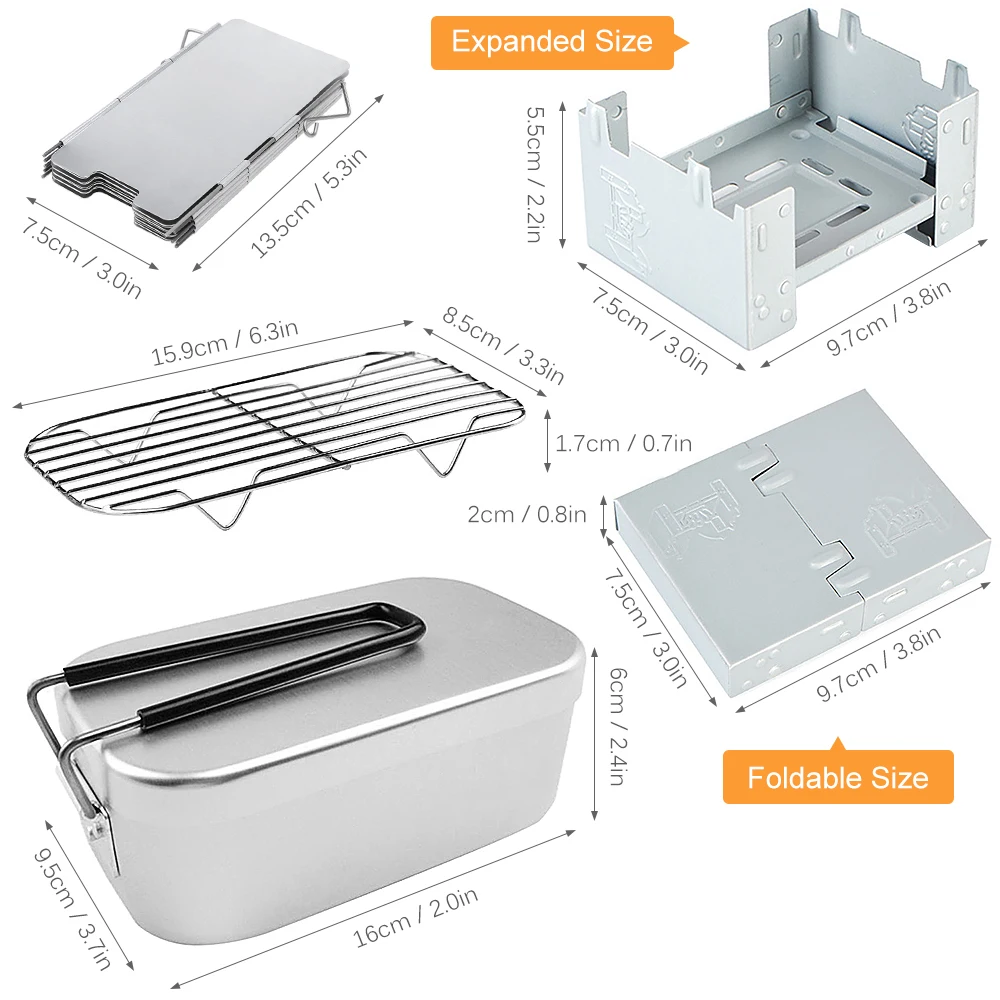 Mini Folding Stove Lunch Box Steaming Rack Combo Set Camping Lunch Box for Picnic Camping Hiking Fishing Cookware Supplies
Mini Folding Stove Lunch Box Steaming Rack Combo Set Camping Lunch Box for Picnic Camping Hiking Fishing Cookware Supplies