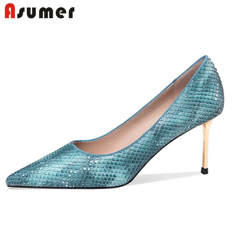 Asumer 2021 Sexy 7.5cm Thin High Heels Ladies Genuine Leather Shoes Pointed Toe Slip On Party Wedding Shoes Women Pumps
Asumer 2021 Sexy 7.5cm Thin High Heels Ladies Genuine Leather Shoes Pointed Toe Slip On Party Wedding Shoes Women Pumps