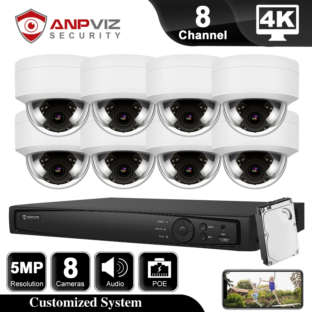Камера Наружного видеонаблюдения Anpviz, 8 каналов, 4K, NVR, 8 шт., IP-камеры 5 Мп с микрофоном, запись звука, ночное видение, POE, P2P
Камера Наружного видеонаблюдения Anpviz, 8 каналов, 4K, NVR, 8 шт., IP-камеры 5 Мп с микрофоном, запись звука, ночное видение, POE, P2P