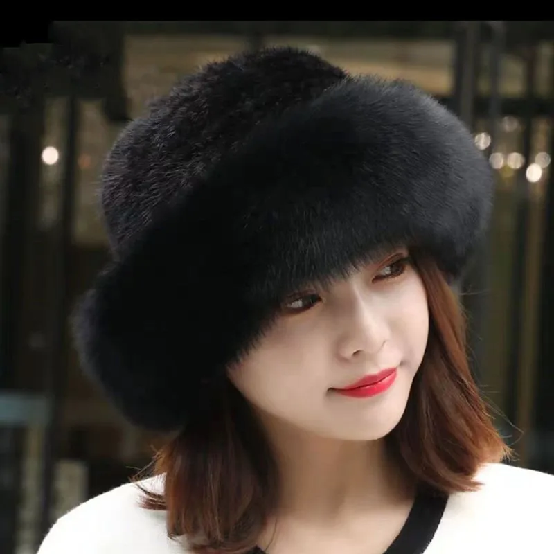Ladies Top Hat New Mink Women Princess Hat Warm Mink Fur Straw Hat Winter Mink Fox Fur Fsshion Pot Hat Knitted Hat Girls
Ladies Top Hat New Mink Women Princess Hat Warm Mink Fur Straw Hat Winter Mink Fox Fur Fsshion Pot Hat Knitted Hat Girls