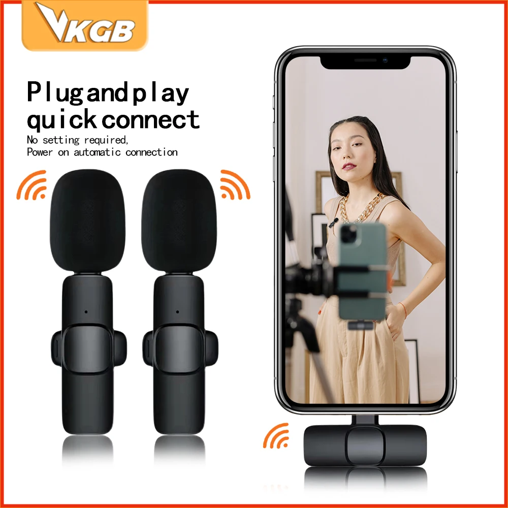 VKGB Wireless Lavalier Microphone Portable Audio Video Recording Mini Mic for iPhone Android Live Broadcast Gaming Phone Microf
VKGB Wireless Lavalier Microphone Portable Audio Video Recording Mini Mic for iPhone Android Live Broadcast Gaming Phone Microf
