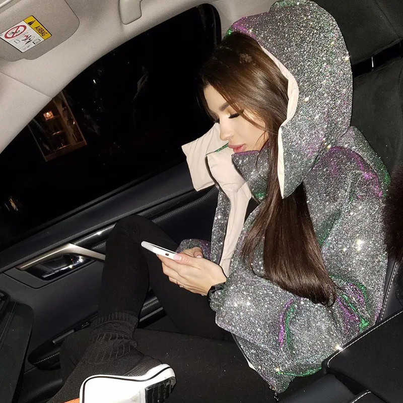 Women Clothing Overcoat Glitter Reflective Jacket Parka Women Autumn Winter Warm Coat Ladies Casual Streetwear for Women
Women Clothing Overcoat Glitter Reflective Jacket Parka Women Autumn Winter Warm Coat Ladies Casual Streetwear for Women