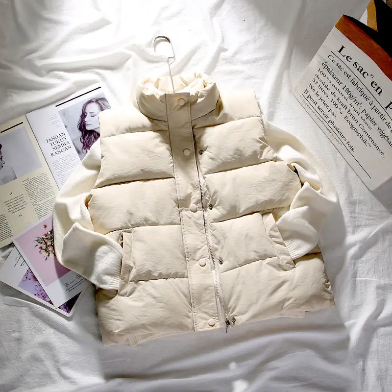 New Women Autumn And Winter Vest Filling Cotton Solid Color Zipper Sleeveless Jacket
New Women Autumn And Winter Vest Filling Cotton Solid Color Zipper Sleeveless Jacket