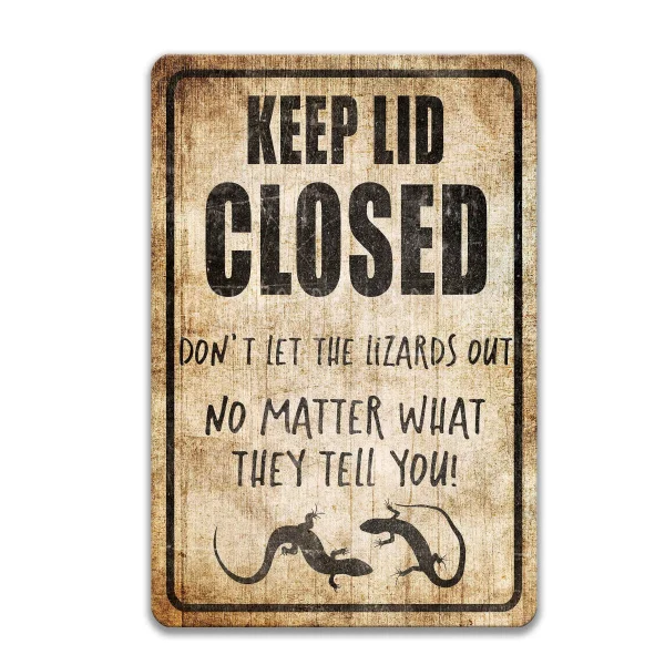 Funny Keep Lid Closed Lizard Sign Warning Danger Metal Tin Sign Vintage Tin Metal Sign
Funny Keep Lid Closed Lizard Sign Warning Danger Metal Tin Sign Vintage Tin Metal Sign