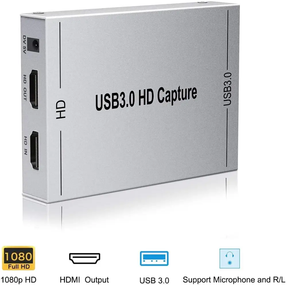 Захват карт HDMI ЗАХВАТ USB 3 0 игровой видео преобразователь Loop выход FHD 1080P микрофон