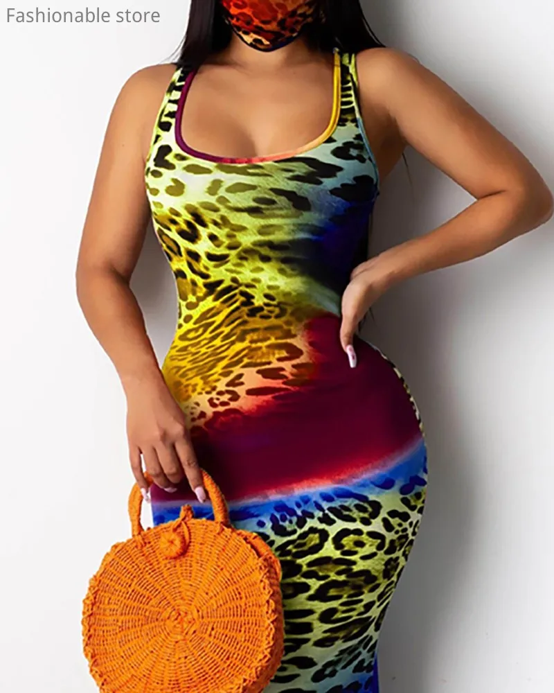 Leopard Print Mermaid Sleeveless Maxi Dress Women Casual Square Neck Slim Fit Bodycon Long Dress
Leopard Print Mermaid Sleeveless Maxi Dress Women Casual Square Neck Slim Fit Bodycon Long Dress