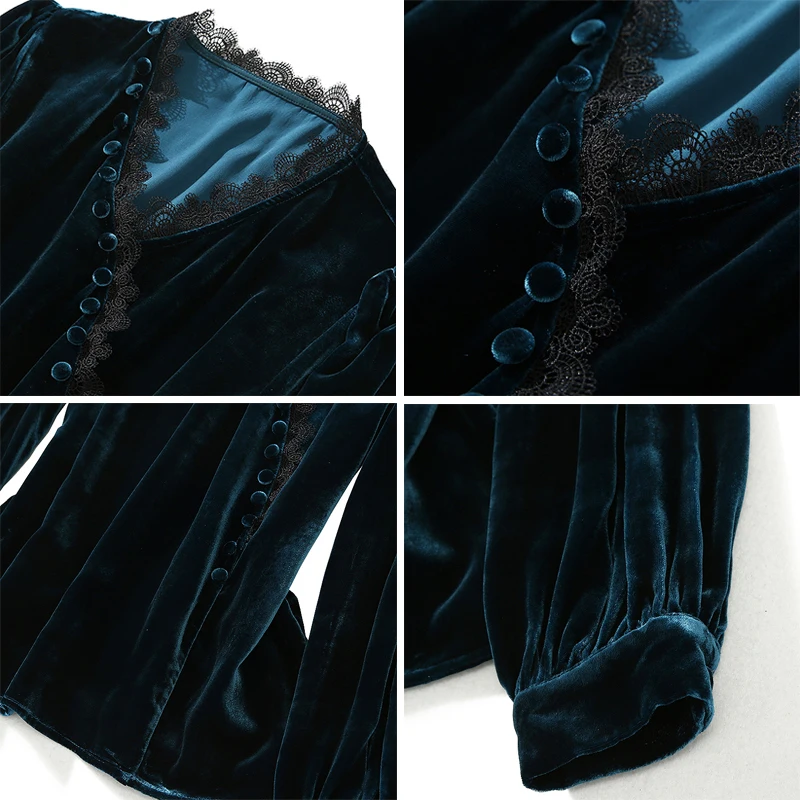 Elegant Long Sleeve Pullover Large Size Fashion Spring Slim Jumper Female Button Lace Patchwork Pleuche V-Neck Tops Women
Elegant Long Sleeve Pullover Large Size Fashion Spring Slim Jumper Female Button Lace Patchwork Pleuche V-Neck Tops Women