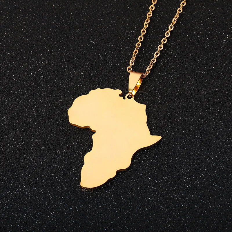 Personality Men and Women Couple Necklace Stainless Steel Pendant Africa Map Shape Shiny Gold Silver Fashion Trend Accessories
Personality Men and Women Couple Necklace Stainless Steel Pendant Africa Map Shape Shiny Gold Silver Fashion Trend Accessories