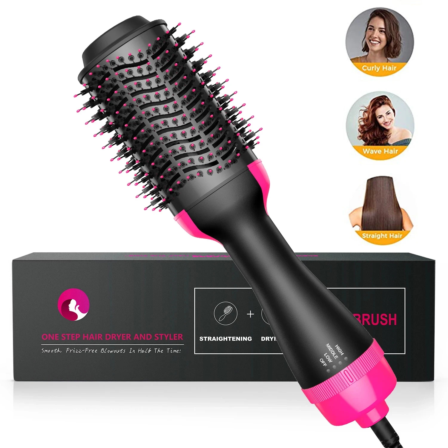 One Step Hair Dryer Hot Air Brush Styler Electric 3 in 1 Hair Straightener Curler Comb Roller Ion Blow Dryer Brush
One Step Hair Dryer Hot Air Brush Styler Electric 3 in 1 Hair Straightener Curler Comb Roller Ion Blow Dryer Brush