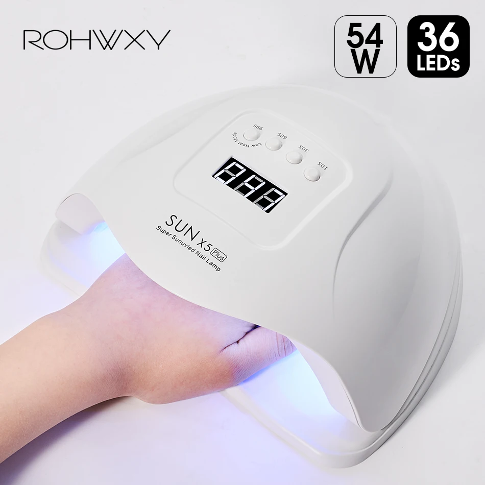 ROHWXY 54 Вт Сушилка для ногтей маникюра светодиодная УФ лампа отверждения всех