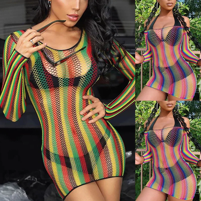 Donsignet New Striped Printing Sexy Gauze Sexy Bikini Long Sleeve Beach Cover Up Beach Wear Woman Dress
Donsignet New Striped Printing Sexy Gauze Sexy Bikini Long Sleeve Beach Cover Up Beach Wear Woman Dress
