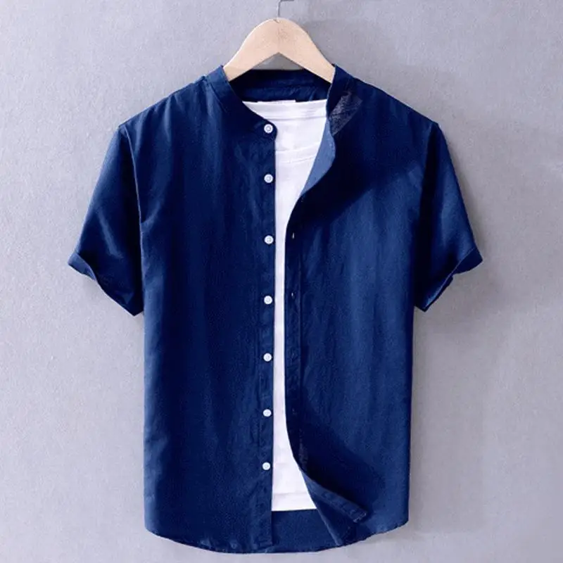High quality 2020 New Mens Short Sleeve Linen Shirts Casual Stand-Collar Solid Color Summer Clothing Fashion Male Cotton Tops
High quality 2020 New Mens Short Sleeve Linen Shirts Casual Stand-Collar Solid Color Summer Clothing Fashion Male Cotton Tops