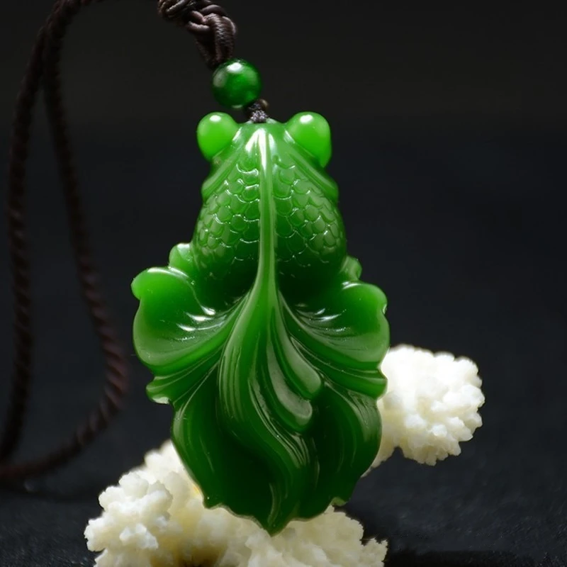 Chinese Natural Jade Green Hand-carved Goldfish Pendant Fashion Boutique Jewelry Men and Women Necklace Popular Gifts
Chinese Natural Jade Green Hand-carved Goldfish Pendant Fashion Boutique Jewelry Men and Women Necklace Popular Gifts