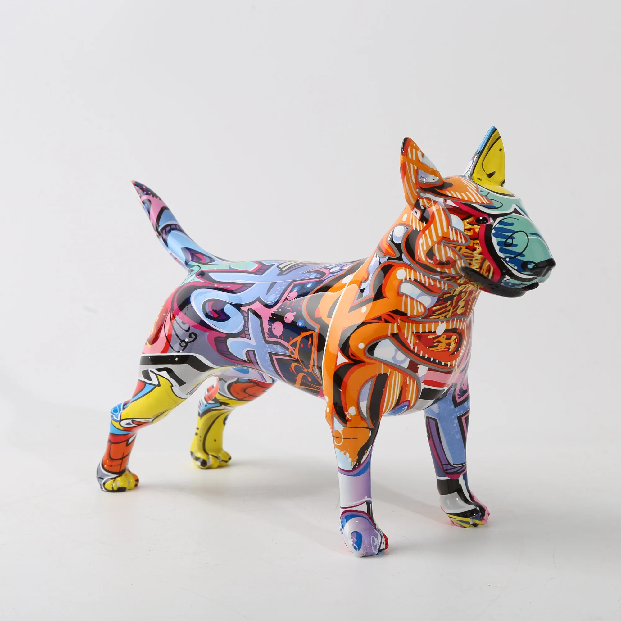 Creative Art Colorful Bull terrier Small English Resin Dog Crafts Home Decoration Color Modern Simple Office Desktop Craft
Creative Art Colorful Bull terrier Small English Resin Dog Crafts Home Decoration Color Modern Simple Office Desktop Craft