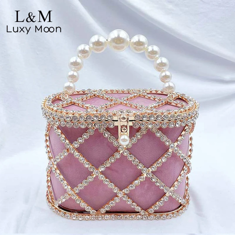 Women Pearl Beaded Luxury Wedding Clutch Purses And Handbags Hollow Out Designer Bag Female Rhinestone Basket Evening Bag X541H
Women Pearl Beaded Luxury Wedding Clutch Purses And Handbags Hollow Out Designer Bag Female Rhinestone Basket Evening Bag X541H