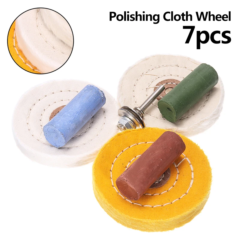 7Pcs Cotton Polishing Wheels Set 10mm Cloth Buffing Waxing Wheel With Compounds for Jewelry Wood Metal Car Polisher 
7Pcs Cotton Polishing Wheels Set 10mm Cloth Buffing Waxing Wheel With Compounds for Jewelry Wood Metal Car Polisher