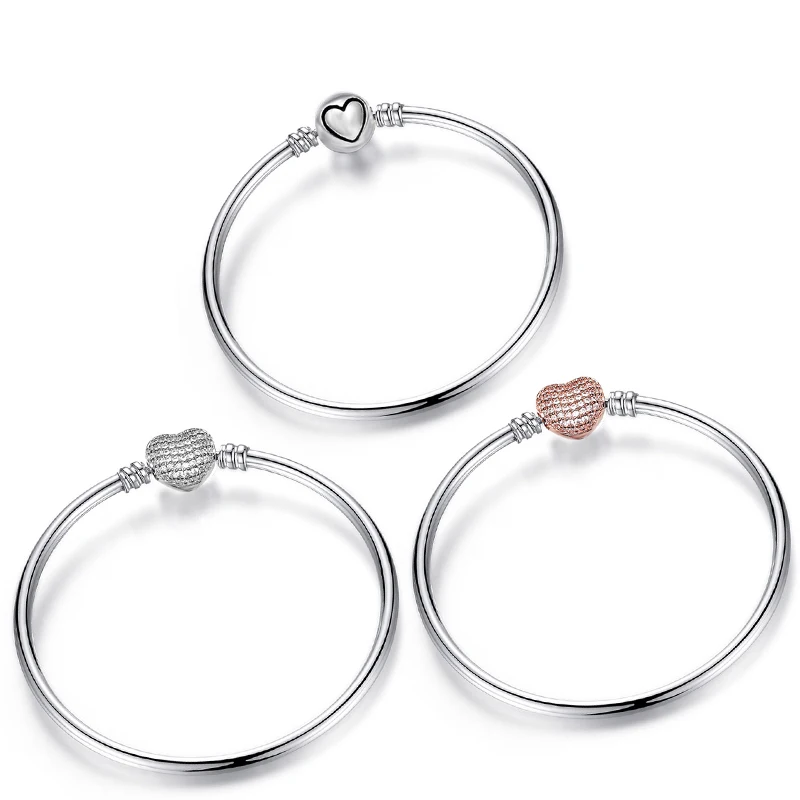 Clear Crystal Zircon Heart Charms Base Chain Bangles Fit Original Pan Bracelet Rose Gold CZ Heart Clip Beads DIY Women Jewelry
Clear Crystal Zircon Heart Charms Base Chain Bangles Fit Original Pan Bracelet Rose Gold CZ Heart Clip Beads DIY Women Jewelry