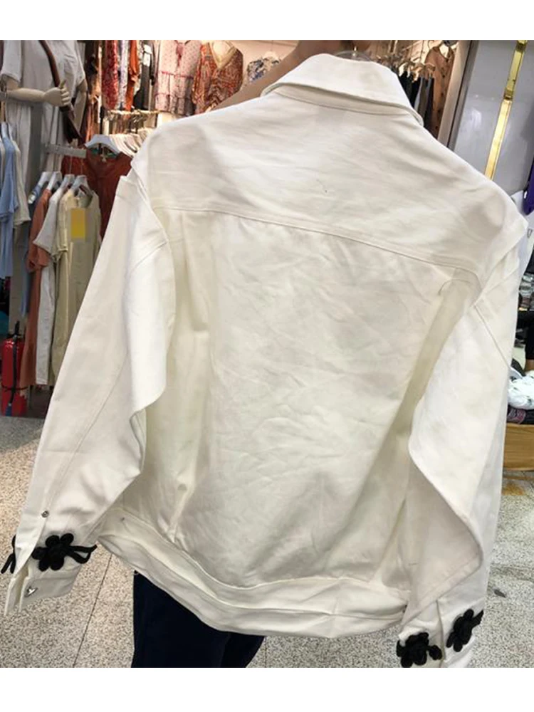 Free shipping heavy craft washing retro buckle thin section denim short jacket ladies autumn new fashion personality wild top | Женская