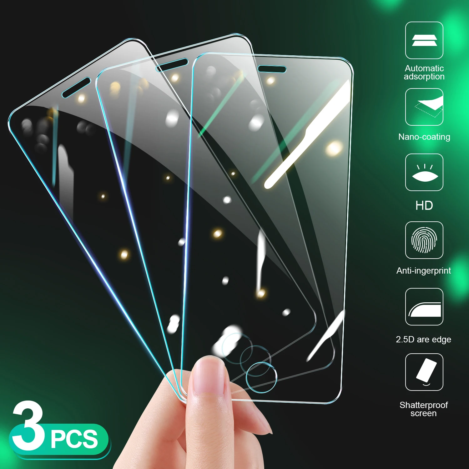 3Pcs Full Cover Tempered Glass On the For iPhone 7 8 6 6s Plus SE 2020 Screen Protector On iPhone XR X XS MAX Glass Film
3Pcs Full Cover Tempered Glass On the For iPhone 7 8 6 6s Plus SE 2020 Screen Protector On iPhone XR X XS MAX Glass Film