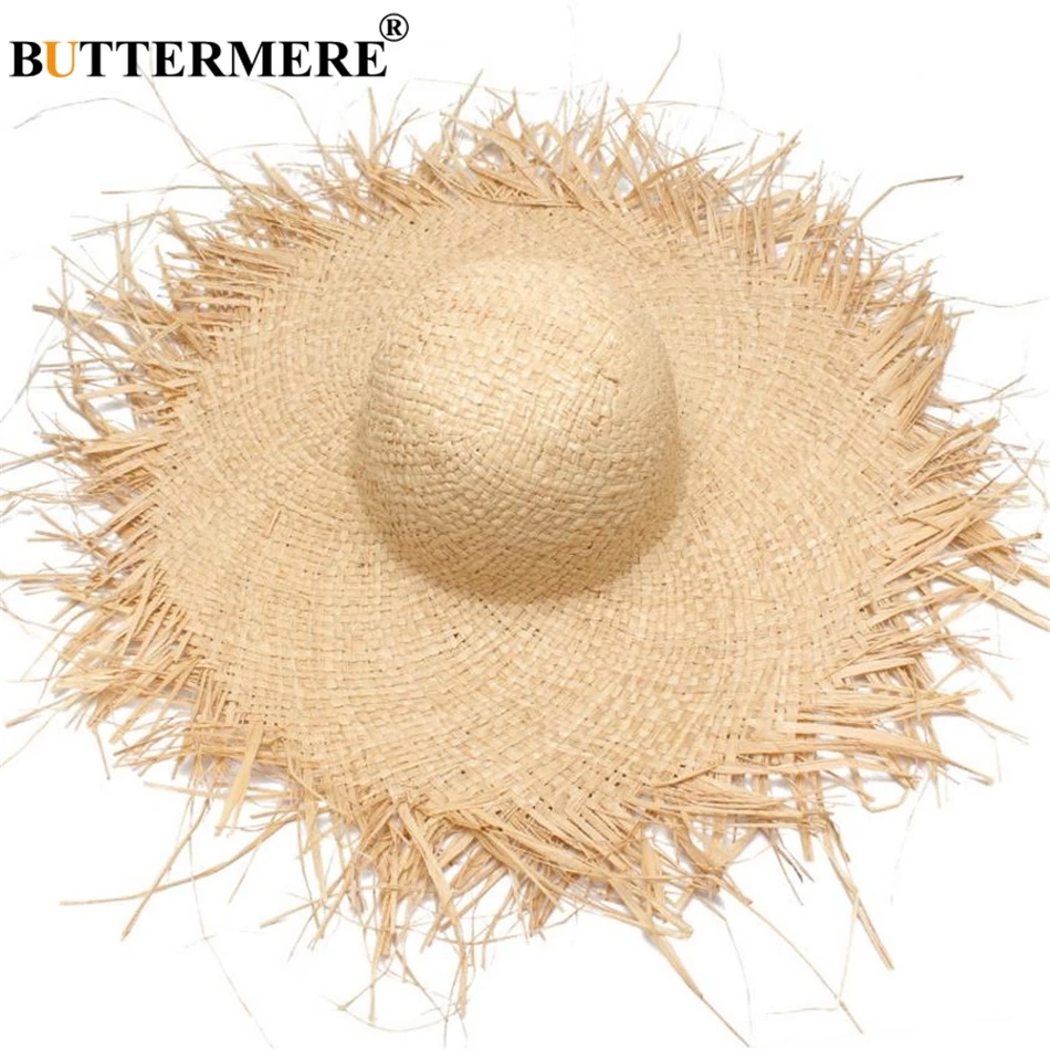 

BUTTERMERE Sun Hat With A Wide Brim Women Summer Ladies Raffia Straw Hat Fringe Fashion Women'S Beach Hats Gorra Hombre