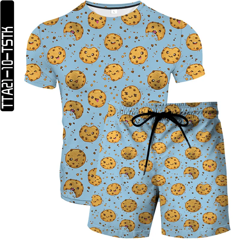2021 summer new color pattern T-shirt suit men and women casual two-piece trend 3D digital printing
2021 summer new color pattern T-shirt suit men and women casual two-piece trend 3D digital printing