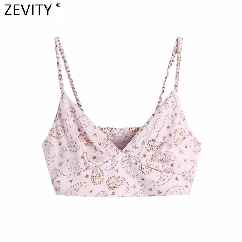 Zevity Women Sexy V Neck Cashew Nuts Print Short Smock Blouse Female Back Elastic Slim Sling Shirts Chic Satin Crop Tops LS9222
Zevity Women Sexy V Neck Cashew Nuts Print Short Smock Blouse Female Back Elastic Slim Sling Shirts Chic Satin Crop Tops LS9222