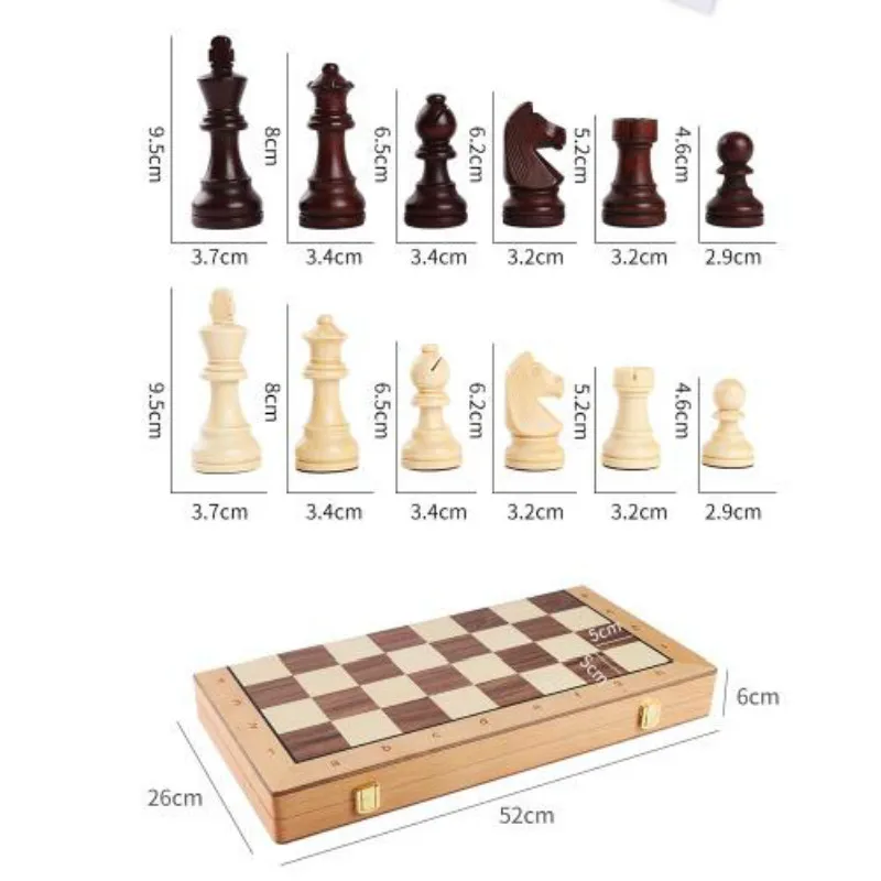 Foreign Trade New High-end Two-in-one Chess Chessboard Black White Chess Pieces 52cm*26cm*6cm
Foreign Trade New High-end Two-in-one Chess Chessboard Black White Chess Pieces 52cm*26cm*6cm