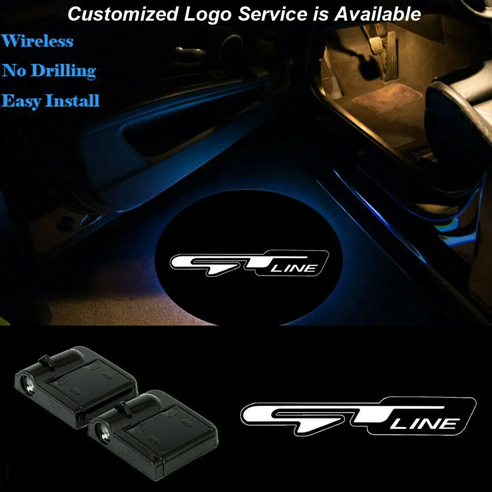 Беспроводной светодиодный дверной проектор GT Line с логотипом, привидение, светильник для KIA Stinger, Forte, Optima 
Беспроводной светодиодный дверной проектор GT Line с логотипом, привидение, светильник для KIA Stinger, Forte, Optima