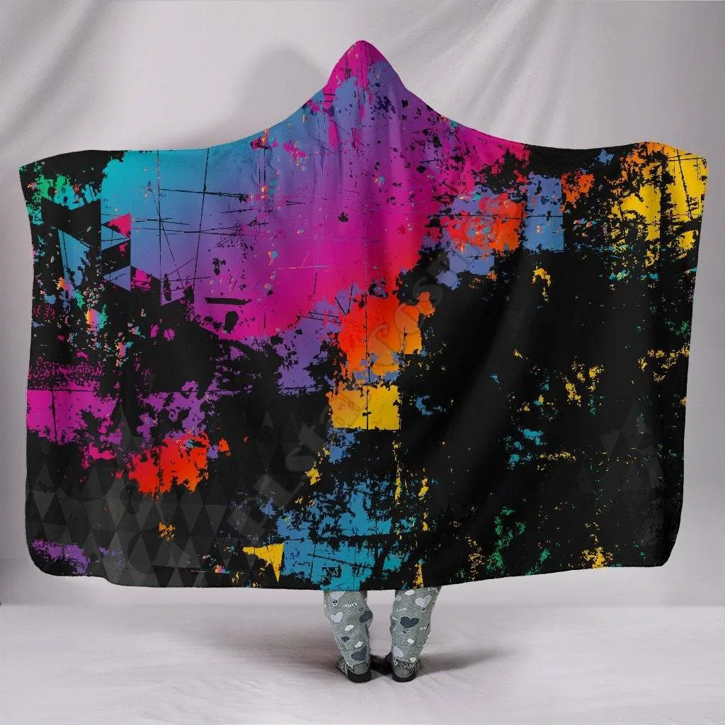 

Разноцветное абстрактное художественное 3D одеяло с рисунком брызг для взрослых и детей разнообразное одеяло с капюшоном Флисовое одеяло