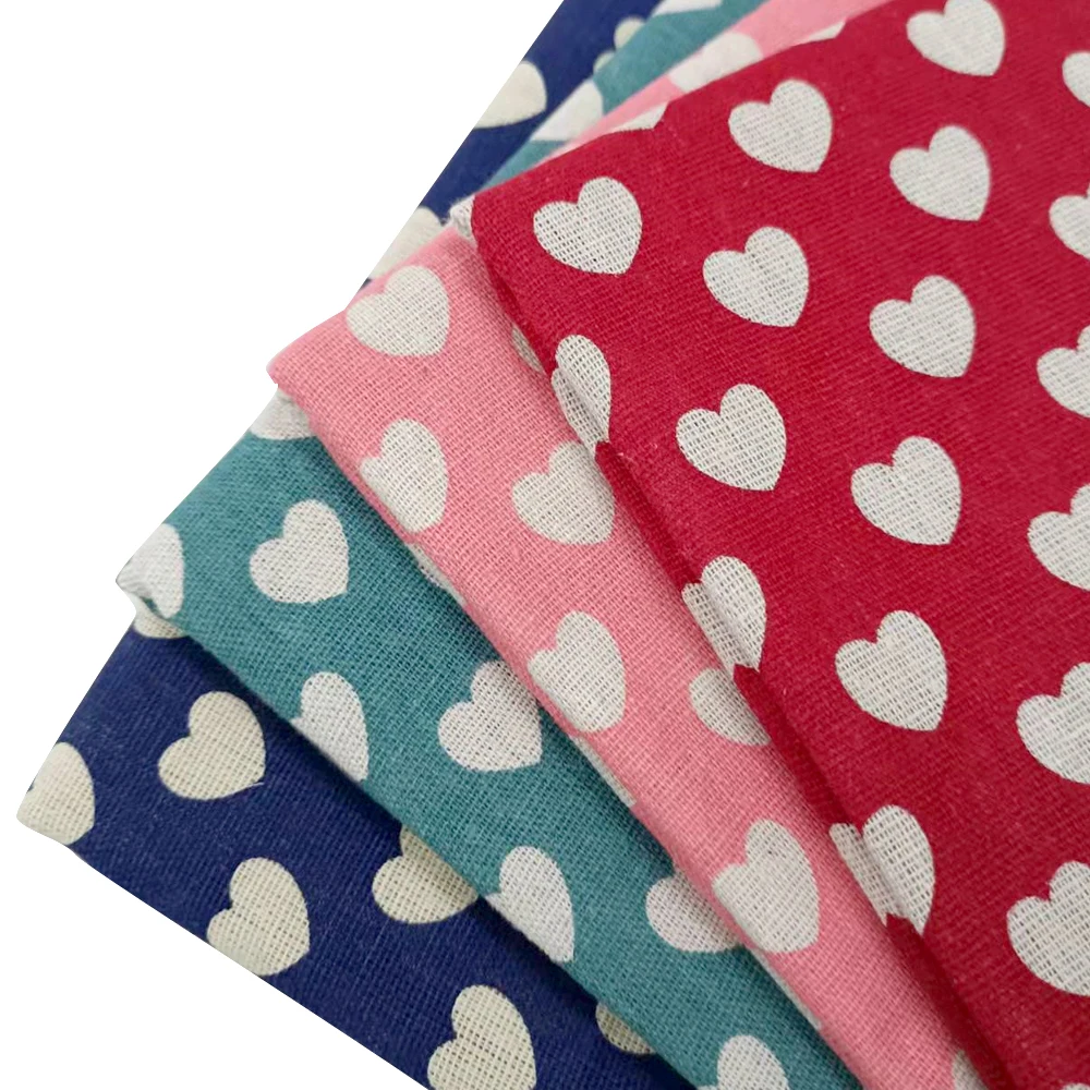 Lovely Heart Pattern Printed Linen Cotton Fabric for Sewing Knitted Bedding Material DIY Handmade Canvas Cloth for Pillows
Lovely Heart Pattern Printed Linen Cotton Fabric for Sewing Knitted Bedding Material DIY Handmade Canvas Cloth for Pillows