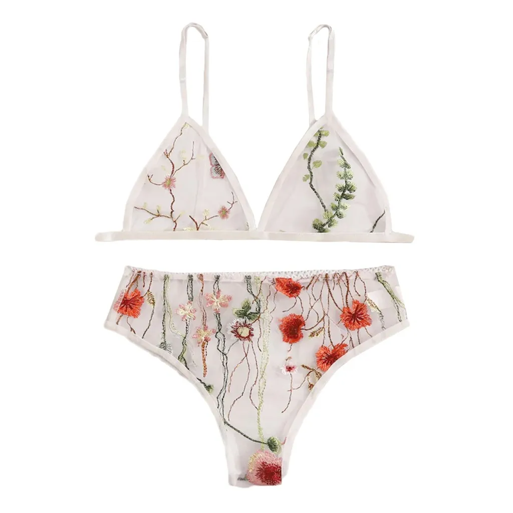 Ladies embroidered lace mesh underwear set V-neck floral lace embroidery see-through underwear set S-2XL 50*
Ladies embroidered lace mesh underwear set V-neck floral lace embroidery see-through underwear set S-2XL 50*