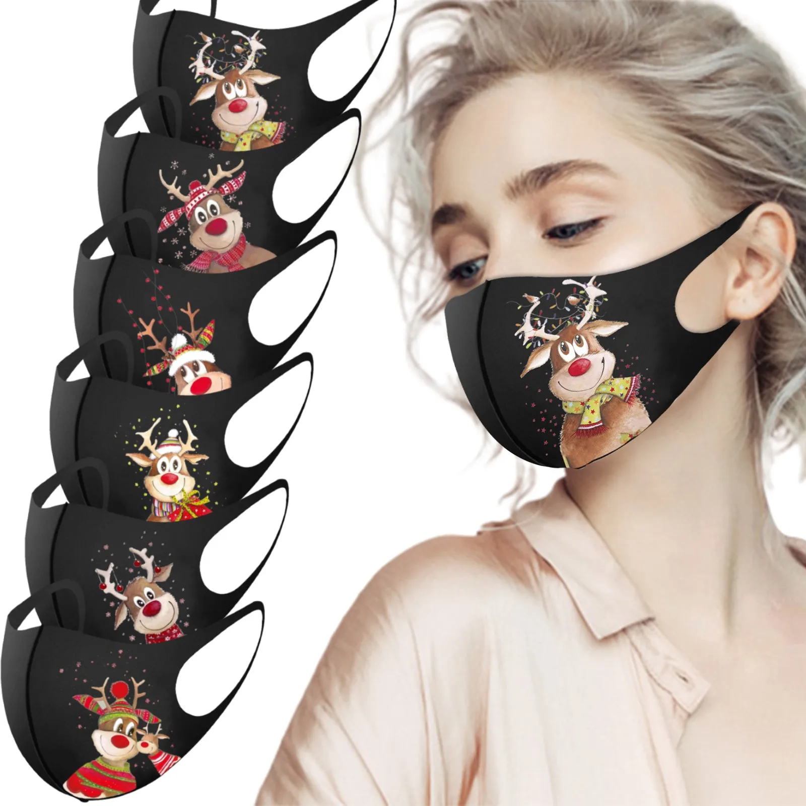 1 шт., одноразовая 3d-маска для детей с изображением Санта-Клауса 
1 шт., одноразовая 3d-маска для детей с изображением Санта-Клауса