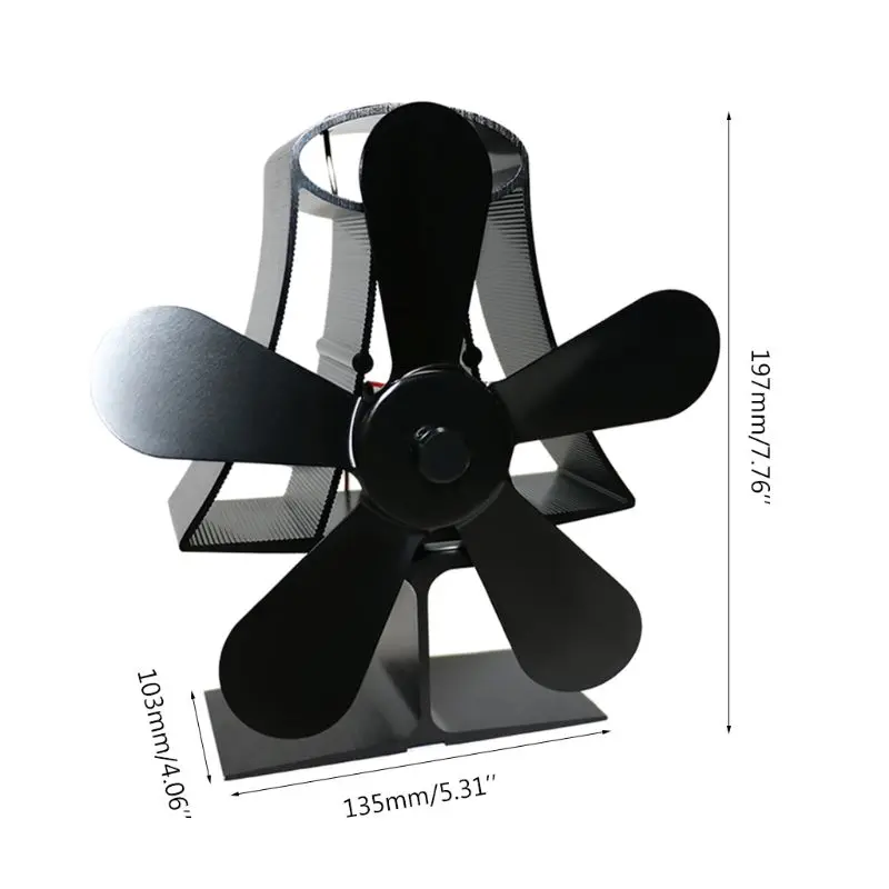 5 Blades Heat Powered Stove Fan Powerless Aluminum Fireplace Fan Wall Mounted Efficient Silent Wood Burner for Large Room
5 Blades Heat Powered Stove Fan Powerless Aluminum Fireplace Fan Wall Mounted Efficient Silent Wood Burner for Large Room