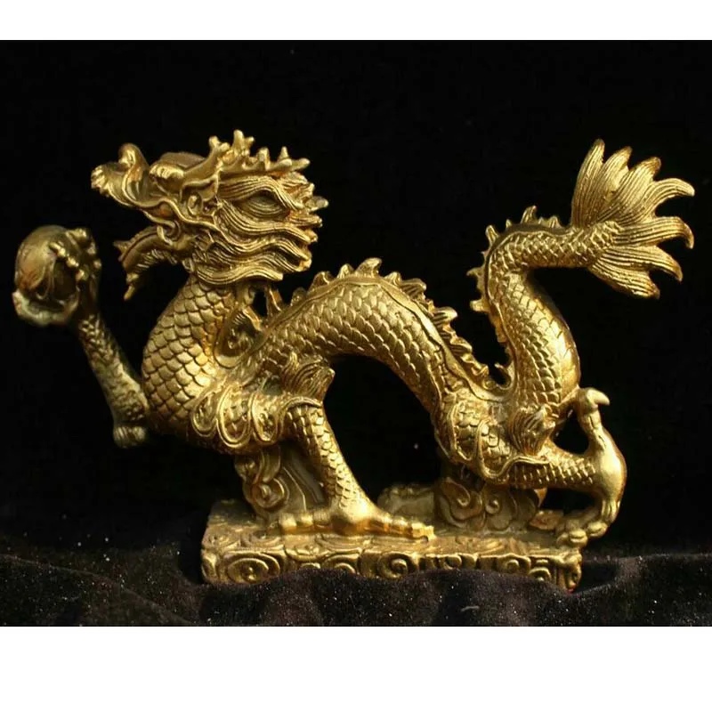 China Chinese Folk Fengshui Brass Lucky Animal Water Dragon Statue Sculpture
China Chinese Folk Fengshui Brass Lucky Animal Water Dragon Statue Sculpture