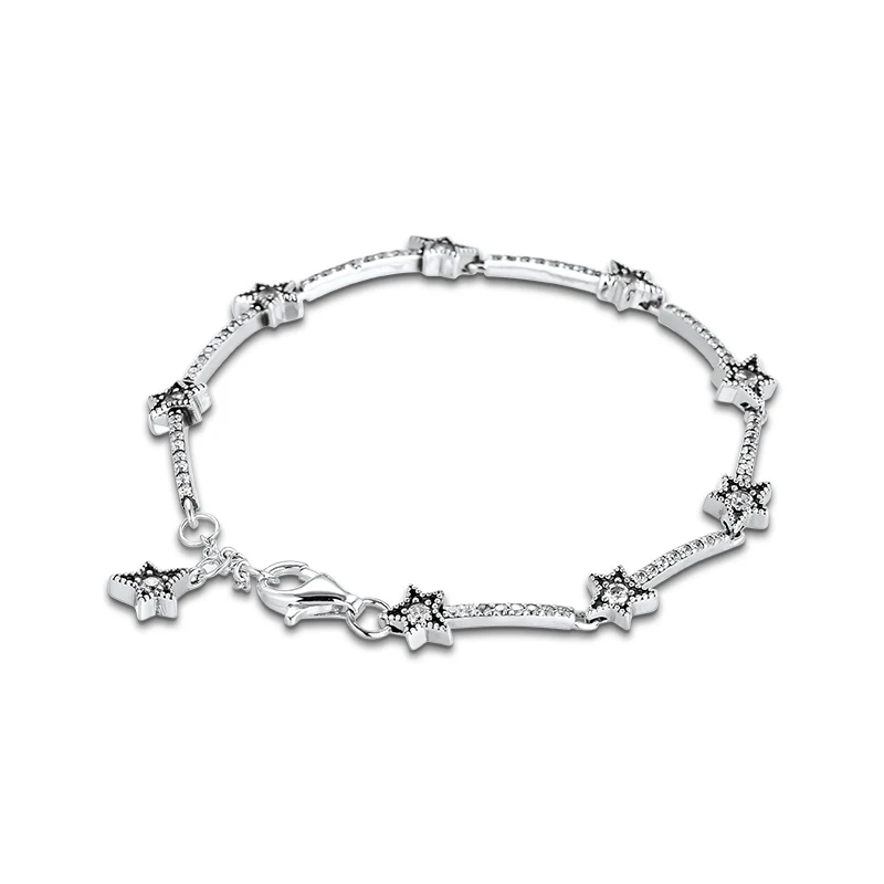 100% 925 Sterling Silver Link Chain Bracelet Celestial Stars Bracelets for Women Party Jewelry Gift Pulseras Wholesale
100% 925 Sterling Silver Link Chain Bracelet Celestial Stars Bracelets for Women Party Jewelry Gift Pulseras Wholesale