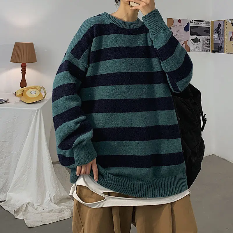 2020 Winter Men's Loose Stripe Printing Pullover Round Neck Coats Long Sleeves Cashmere Sweaters Casual 8-color Wool Knitting
2020 Winter Men's Loose Stripe Printing Pullover Round Neck Coats Long Sleeves Cashmere Sweaters Casual 8-color Wool Knitting