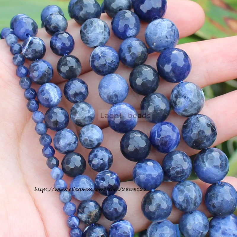 Faceted Natural Dark Blue Sodalite Stone 4-14mm Round BeadsNatural Loose Beads 15''/ Strand 4-20MM Pick Size For Jewelry Making 
Faceted Natural Dark Blue Sodalite Stone 4-14mm Round BeadsNatural Loose Beads 15''/ Strand 4-20MM Pick Size For Jewelry Making