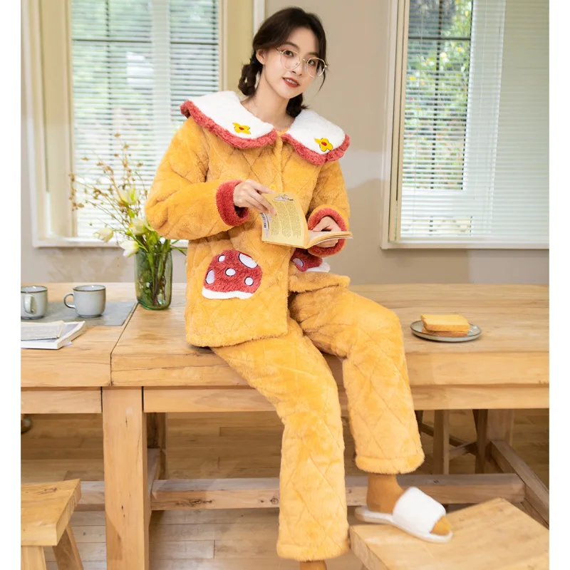 Cartoon Women 2PCS Pajamas Suit Winter New Nightwear Sleep Set Intimate Lingerie Casual Velour Home Clothing Pocket Homewear
Cartoon Women 2PCS Pajamas Suit Winter New Nightwear Sleep Set Intimate Lingerie Casual Velour Home Clothing Pocket Homewear