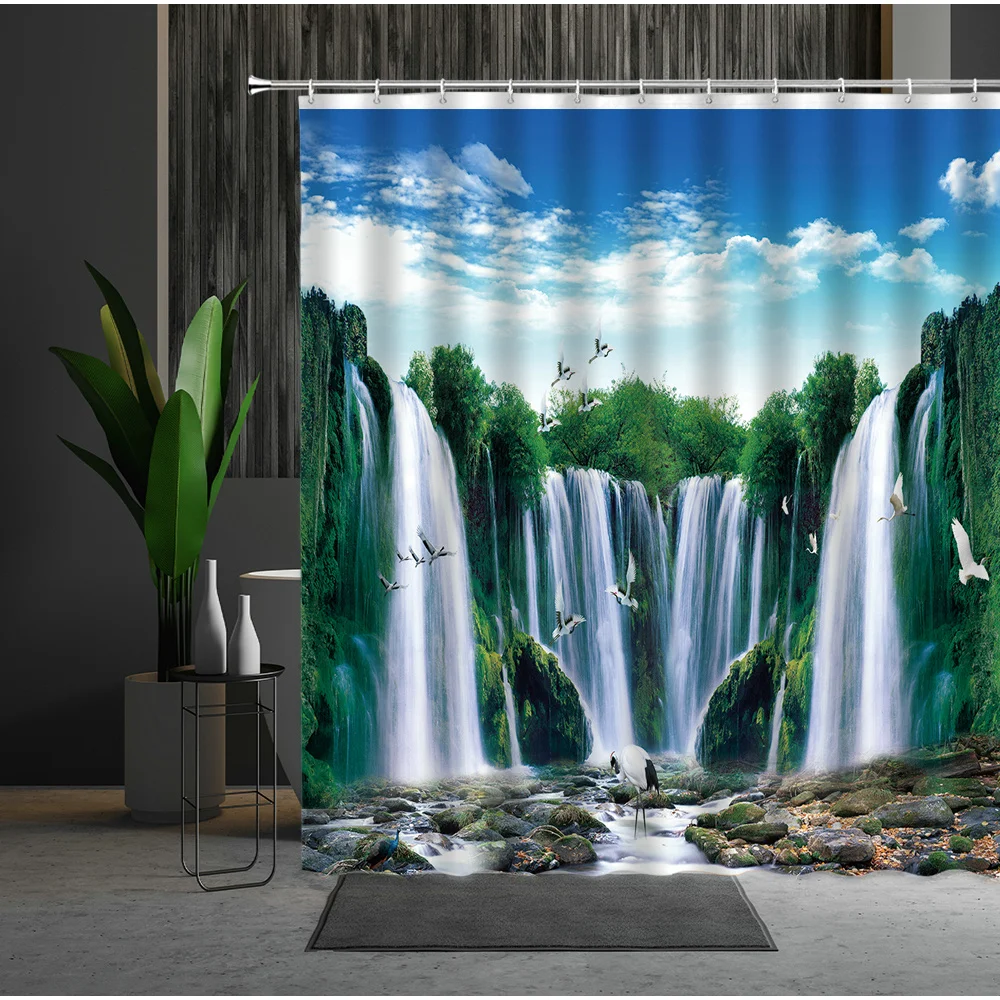 Занавеска для душа с природным пейзажем, летняя лесная высокая гора, голубое небо, облако, водопад, декор для ванной комнаты, водонепроницае...
Занавеска для душа с природным пейзажем, летняя лесная высокая гора, голубое небо, облако, водопад, декор для ванной комнаты, водонепроницае...