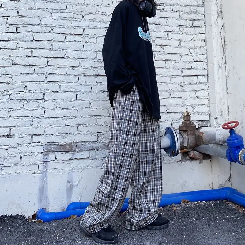 Korean Summer Harajuku Vintage Streetwear Soft Sweet Kawaii Plaid Straight Pants Women Casual Loose Baggy Pants
Korean Summer Harajuku Vintage Streetwear Soft Sweet Kawaii Plaid Straight Pants Women Casual Loose Baggy Pants