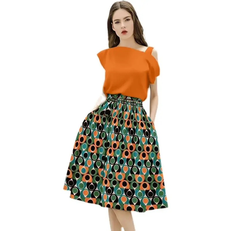 Fashion summer style fashion suit 2021 new women's solid color coat printed skirt two-piece set
Fashion summer style fashion suit 2021 new women's solid color coat printed skirt two-piece set