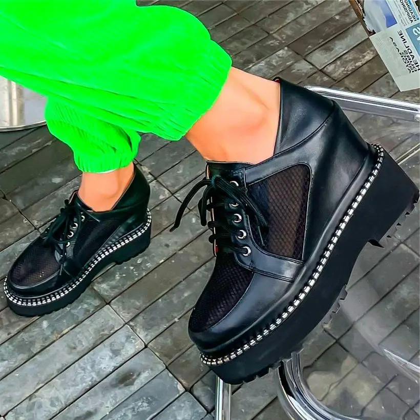 Punk Goth Military Women Genuine Leather Ankle Boots Platform Wedge High Heels Oxfords Creepers Lace Up Shoes 35 36 37 38 39
Punk Goth Military Women Genuine Leather Ankle Boots Platform Wedge High Heels Oxfords Creepers Lace Up Shoes 35 36 37 38 39