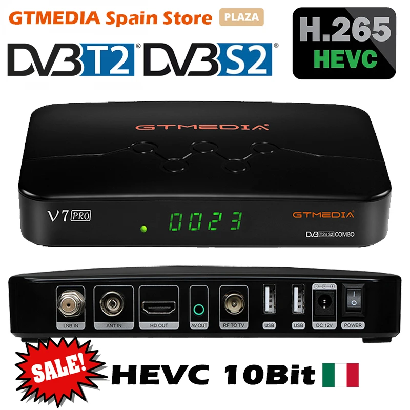 

GTMEDIA V7 PRO Satellite TV Receiver 1080P FHD DVB S2 T2 Tuner H.265 10 Bit With USB WiFi Decoder Support Youtube Ccam Spain Box