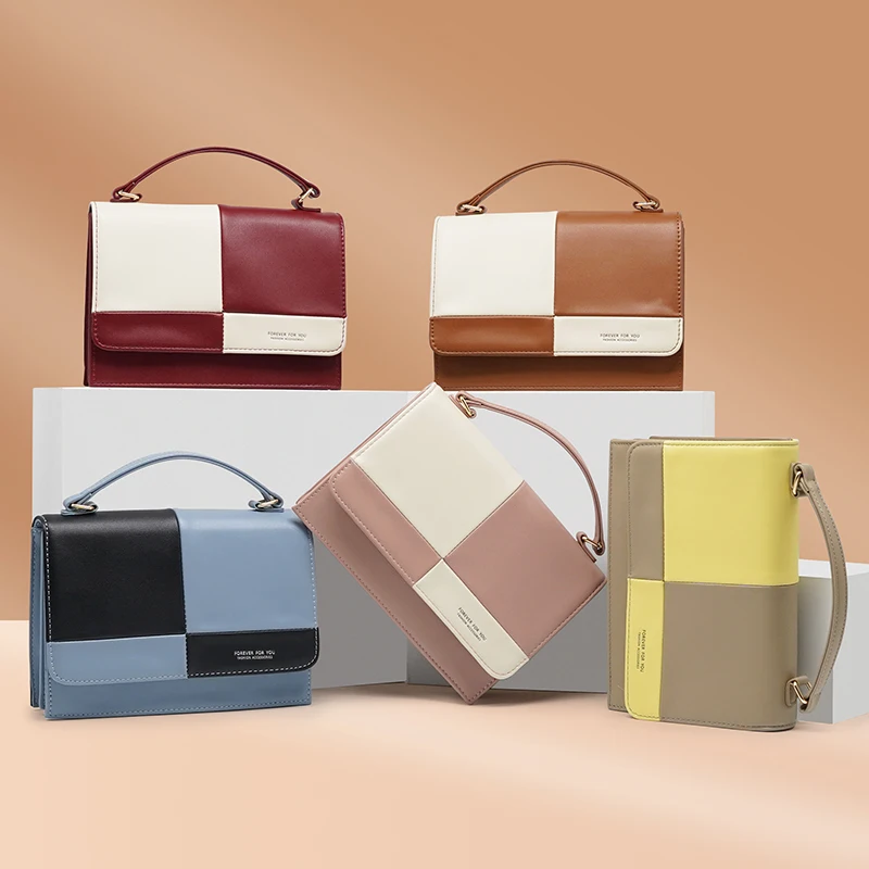 2021 New Fashion Women Crossbody Bag Patchwork Female Luxury Handbags Top Handle Designer PU Leather Ladies Casual Messenger Bag
2021 New Fashion Women Crossbody Bag Patchwork Female Luxury Handbags Top Handle Designer PU Leather Ladies Casual Messenger Bag