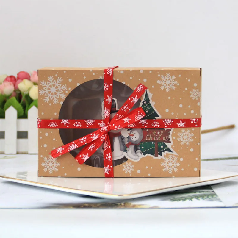 12pcs Christmas Cookie Gift Boxes New Year Favors Boxes with Clear Window Kraft Paper Boxes Candy Arts Package Box Drop Shipping 
12pcs Christmas Cookie Gift Boxes New Year Favors Boxes with Clear Window Kraft Paper Boxes Candy Arts Package Box Drop Shipping