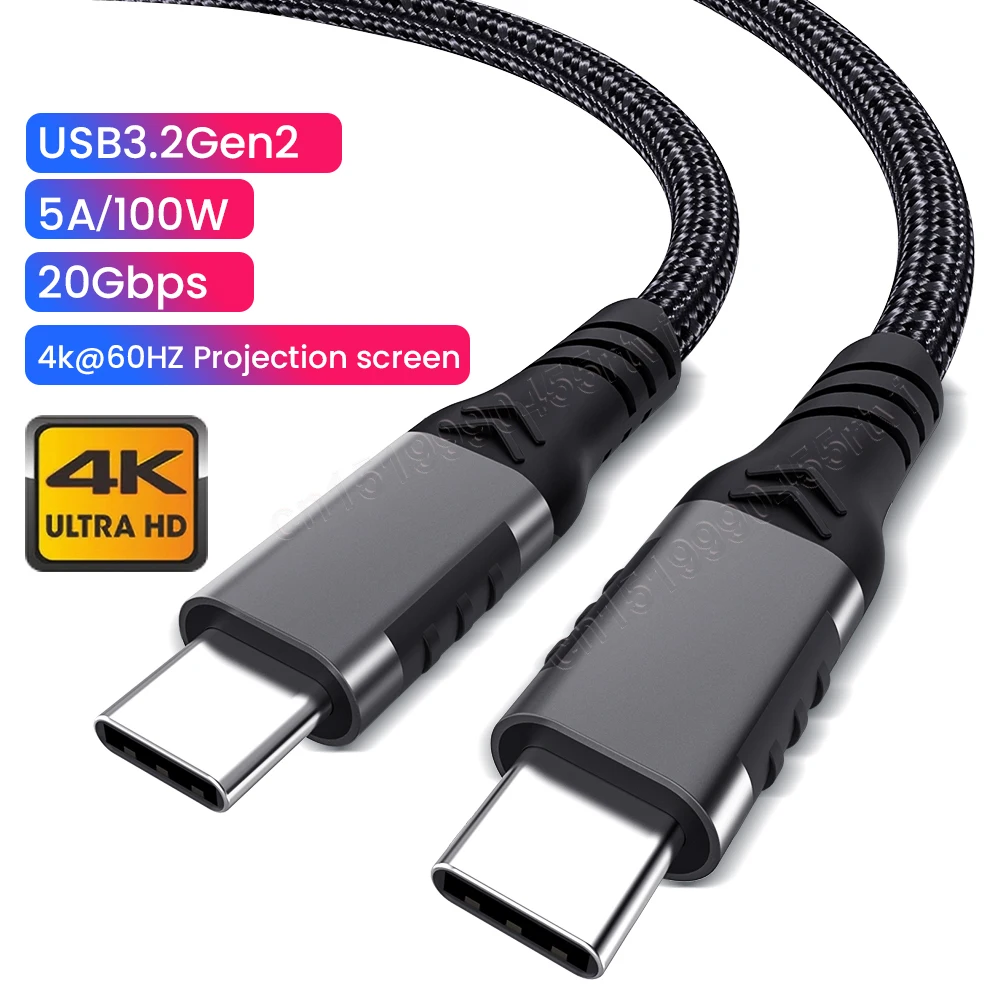 5A 100W USB Type C Cable 20Gpbs USB C Fast Data Cable For Macbook Pro USB 3.2 Extender Cord Type-C Quick Cable For Samsung S10 
5A 100W USB Type C Cable 20Gpbs USB C Fast Data Cable For Macbook Pro USB 3.2 Extender Cord Type-C Quick Cable For Samsung S10
