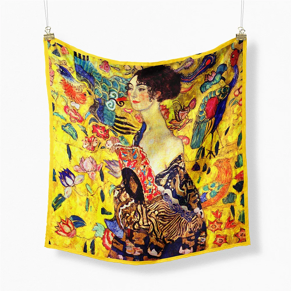 53cm Fashionable Women's Headscarf Oil Painting Series Twill Satin Printed Shawl Scarf For Women
53cm Fashionable Women's Headscarf Oil Painting Series Twill Satin Printed Shawl Scarf For Women