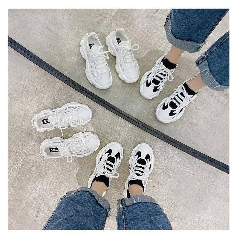 2021 Women's Shoes Fashion Women Chunky Sneakers Platform Lacing Vulcanized Shoes Thick Sole Running Casual Shoe Woman 
2021 Women's Shoes Fashion Women Chunky Sneakers Platform Lacing Vulcanized Shoes Thick Sole Running Casual Shoe Woman