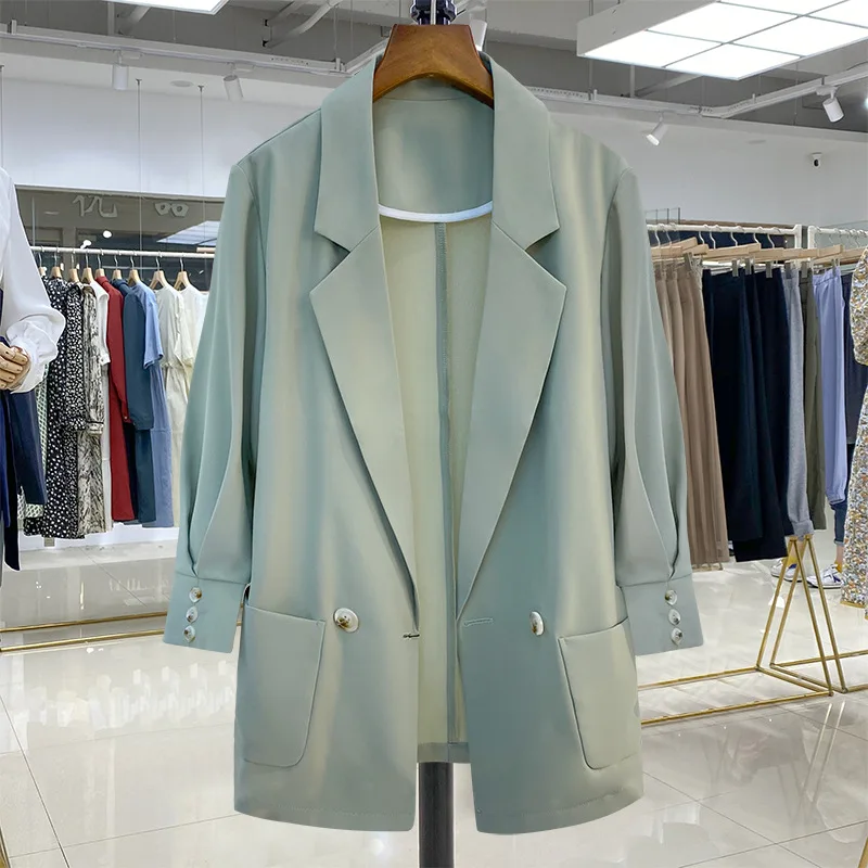 SuperAen Thin Spring Summer 2021 Summer Suit Jacket Saffron Solid Casual Short Office Lady Full Blazer Women
SuperAen Thin Spring Summer 2021 Summer Suit Jacket Saffron Solid Casual Short Office Lady Full Blazer Women